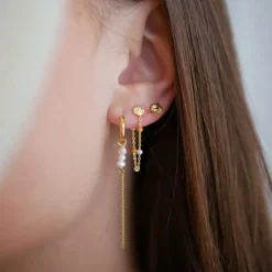 ENAMEL PETITE SILVER SOLEIL STUD GULD