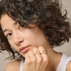 Enamel R87GM Organic Heart Ring Guld