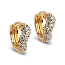 ENAMEL SPARKLING CURVE LARGE HOOPS GULD