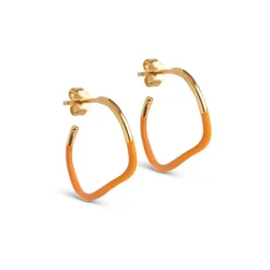ENAMEL SWAY HOOPS GULD & ORANGE