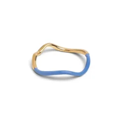 ENAMEL SWAY RING GULD & BLÅ