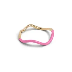 ENAMEL SWAY RING GULD & PINK