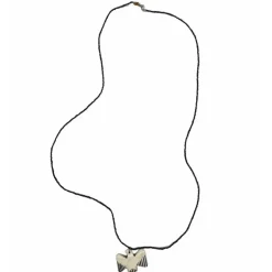 HIPZEN GLAS PERLE KÆDE MED BEN VEDHÆNG SORT