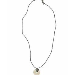 HIPZEN GLAS PERLE KÆDE MED BEN VEDHÆNG NAVY