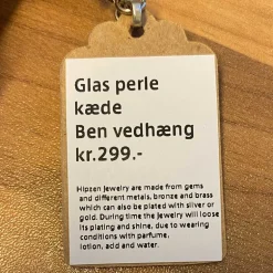 HIPZEN GLAS PERLE KÆDE MED BEN VEDHÆNG NAVY
