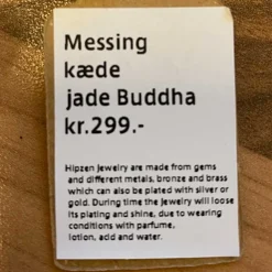HIPZEN MESSING KÆDE JADE BUDDHA GRØN