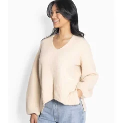 Hést Sofie V-Neck Sweater Summer Sand
