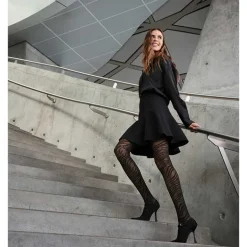 Hype The Detail 16067-77-1102 Zebra Tights Black