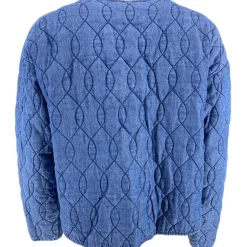 J By J 7394 Denim Quilted Jacket Dark Blue