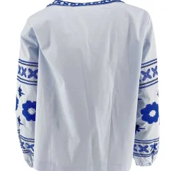J By J 3672 Embroidery Blouse Light Blue