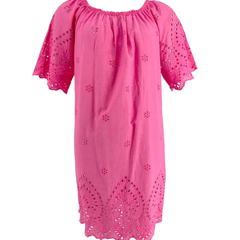 J BY J 83375 Embroidery Summer Dress Pink
