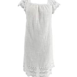 J BY J 83782 Embroidery Summer Dress Hvid