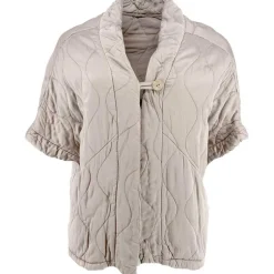 J By J 8018 Oversized Quilted Jacket / Vest Grey