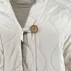 J By J 8018 Oversized Quilted Jacket / Vest Beige