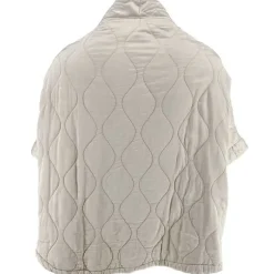 J By J 8018 Oversized Quilted Jacket / Vest Beige