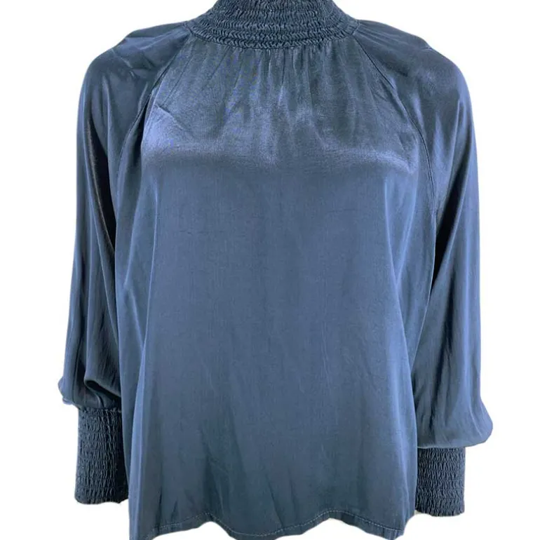 J By J 3272 Satin Blouse Navy