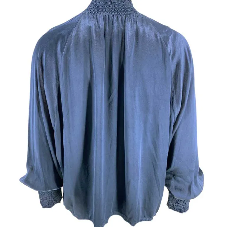 J By J 3272 Satin Blouse Navy