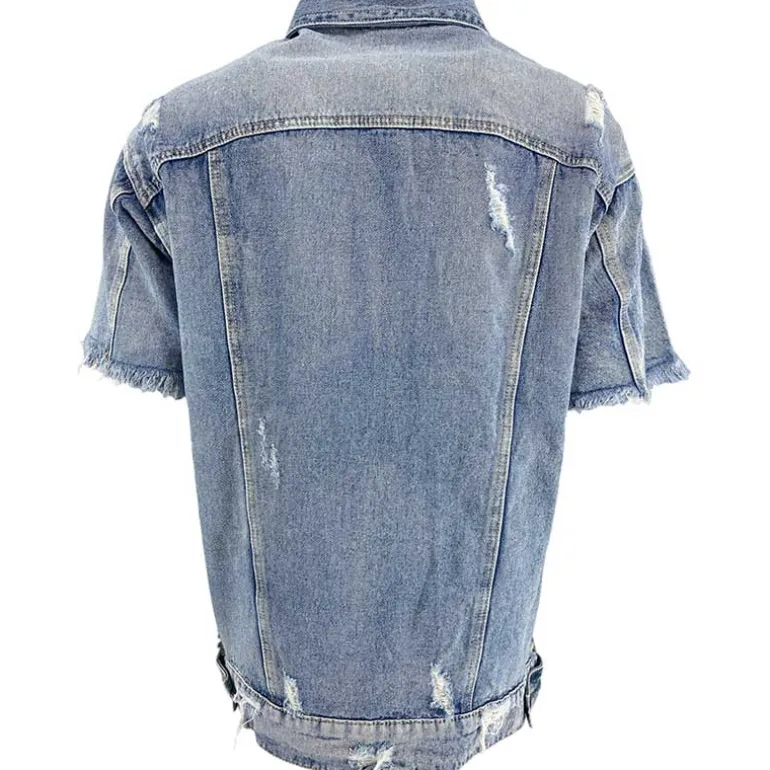 J By J 6907 S/S Denim Shirt Blue