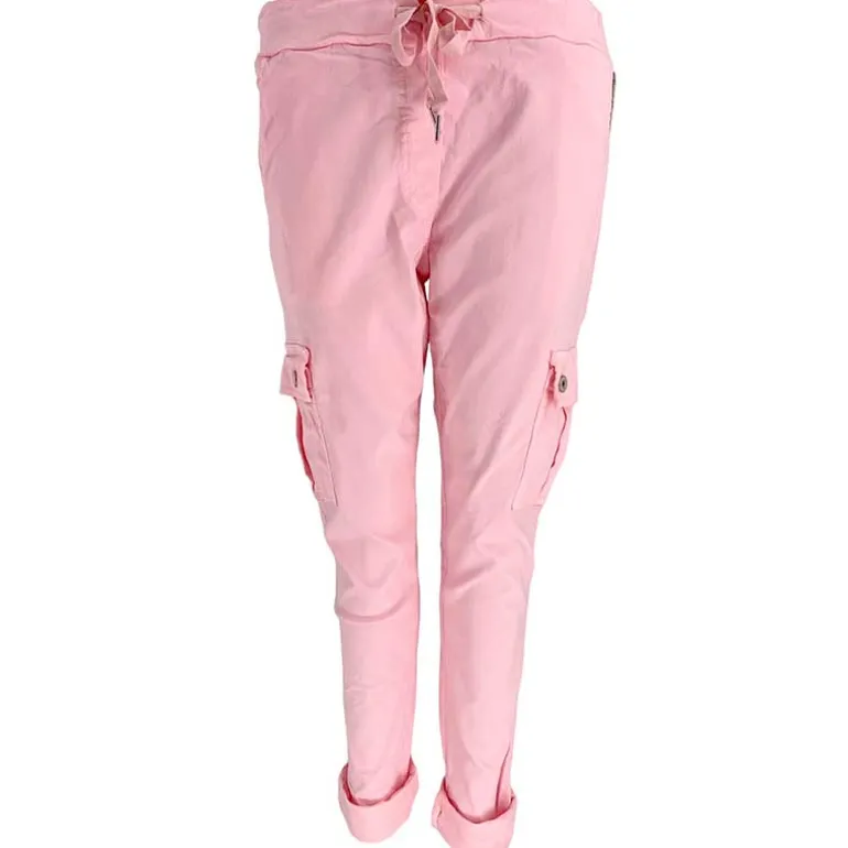 J By J 95870 Stretch Cargo Pants Lyserød