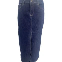 J By J 9233 Stretch Denim Skirt Dark Blue