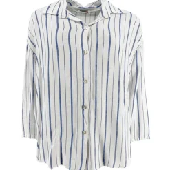 J By J 81381 Striped Viscose Shirt White
