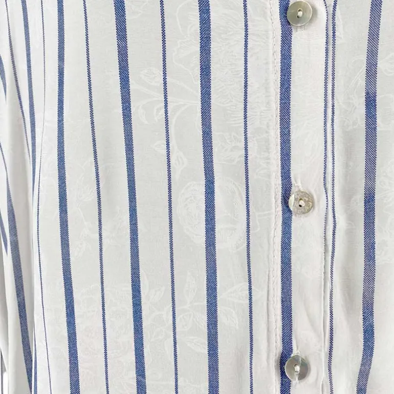 J By J 81381 Striped Viscose Shirt White