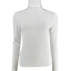 J By J 6082 Viscose Roll Neck Knit White