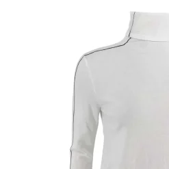 J By J 6082 Viscose Roll Neck Knit White