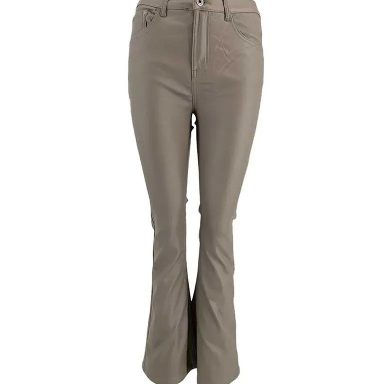 J By J 6866 Wide Stretch Pants Coated Taupe