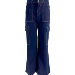 J By J MC-7299 Wide Cargo Jeans Mørkeblå