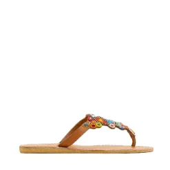 Laidbacklondon Simba Flat Sandal Tribal Brun