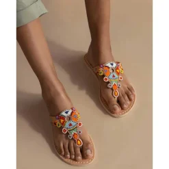 Laidbacklondon Simba Flat Sandal Tribal Brun