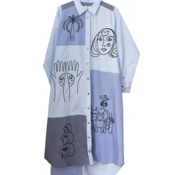 M. Wiesneck Ejan Embroidery Dress Blue