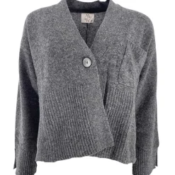 M. Wiesneck Lina Wool Cardigan Front Grey