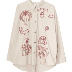 M. Wiesneck Oversized Embroidery Shirt Beige