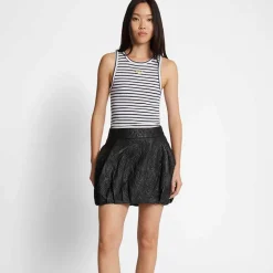 Munthe Tezza Striped Top Black