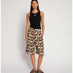 Munthe Uama Leopard Long Shorts Mocca
