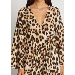 Munthe Ublue Long Leopard Dress Mocca