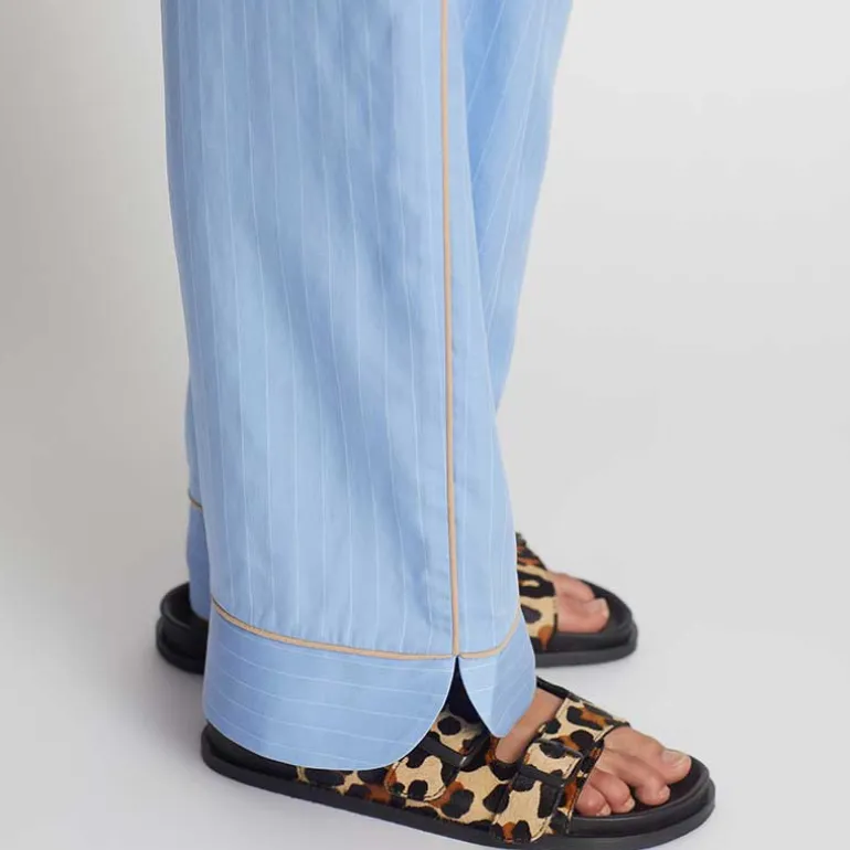 Munthe Ukava Loose Pinstripe Pants Blue