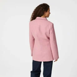 Neo Noir Bowie Herringbone Blazer Light Pink