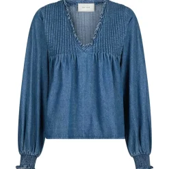 Neo Noir Ililo Denim Blouse Blue