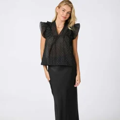 Neo Noir Jayla Bedazzled Top Black