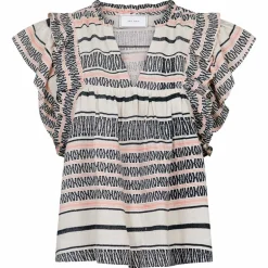 Neo Noir Jayla Stitch Print Top Sand