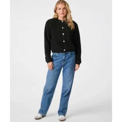 Neo Noir Limo Fluffy Knit Cardigan Black