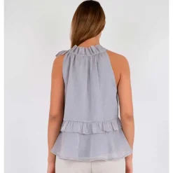 Neo Noir Margy Bedazzled Top Grå