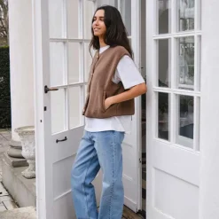 Neo Noir Mariko Teddy Vest Taupe
