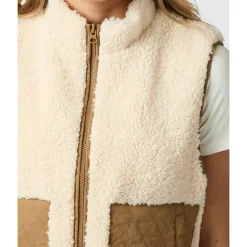 Neo Noir Scout Teddy Waistcoat Off White
