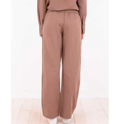 Neo Noir Sonar Linen Pants Mørk Sand