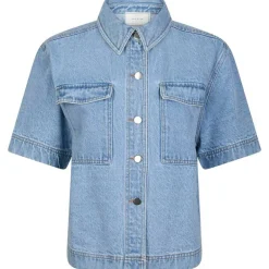 Neo Noir Tiki Denim Shirt Smoke Blue