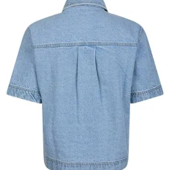 Neo Noir Tiki Denim Shirt Smoke Blue